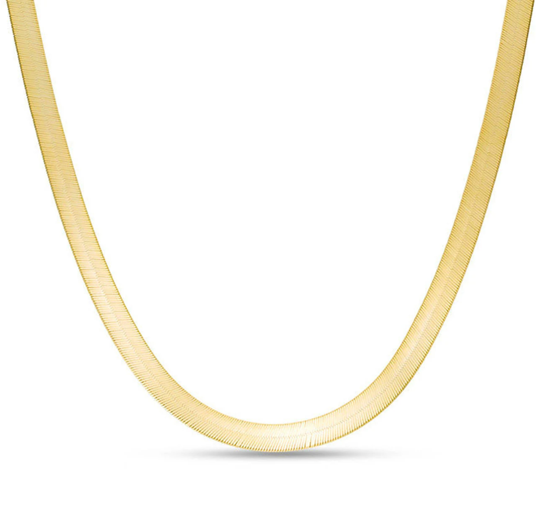Thick Gold Filled Herringbone Chain Necklace