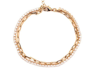 Gold Filled Tennis Paperclip Chain Bracelet