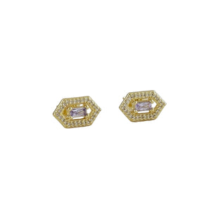 Alexandrite Gold Filled Stud Earrings (Stone of Realignment + Creativity / June Birthstone)