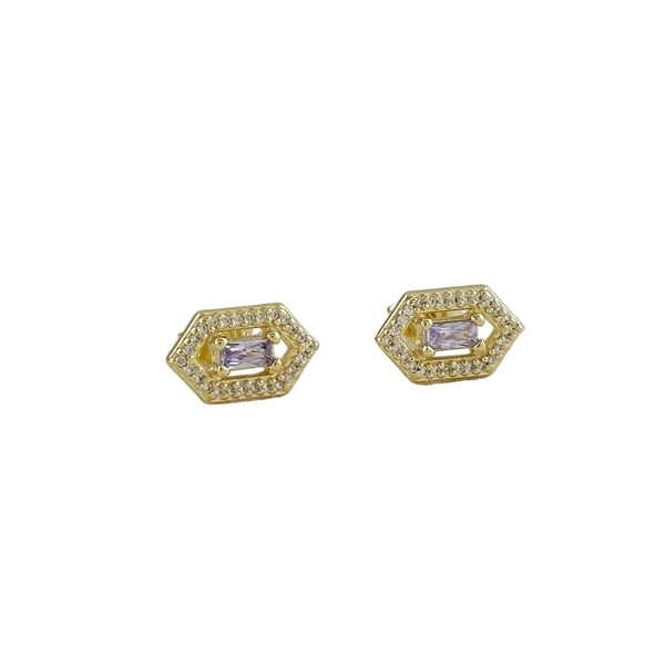 Alexandrite Gold Filled Stud Earrings (Stone of Realignment + Creativity / June Birthstone)
