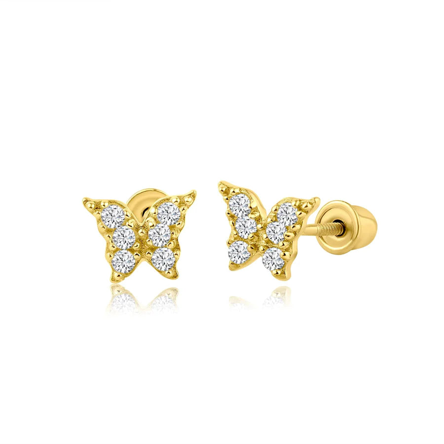 14kt Gold Butterfly Stud Earrings
