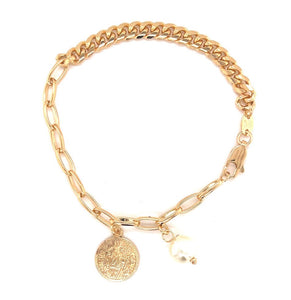 Gold Filled Coin Chain Bracelet