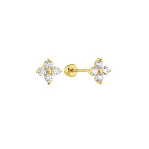 14kt Gold Flower Stud Earrings