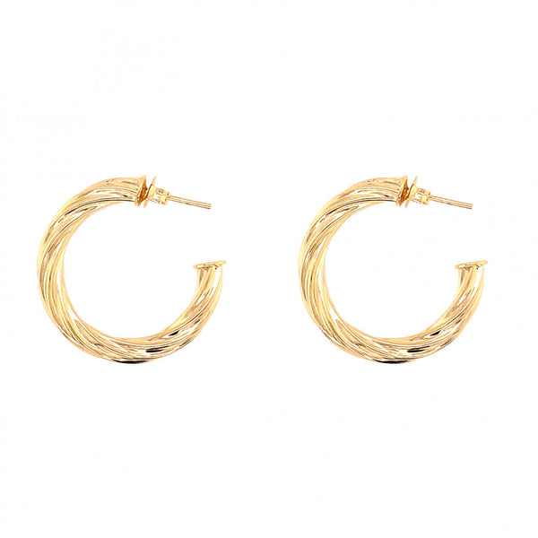 Medium Textured Shaped Gold Filled Hoop Earrings