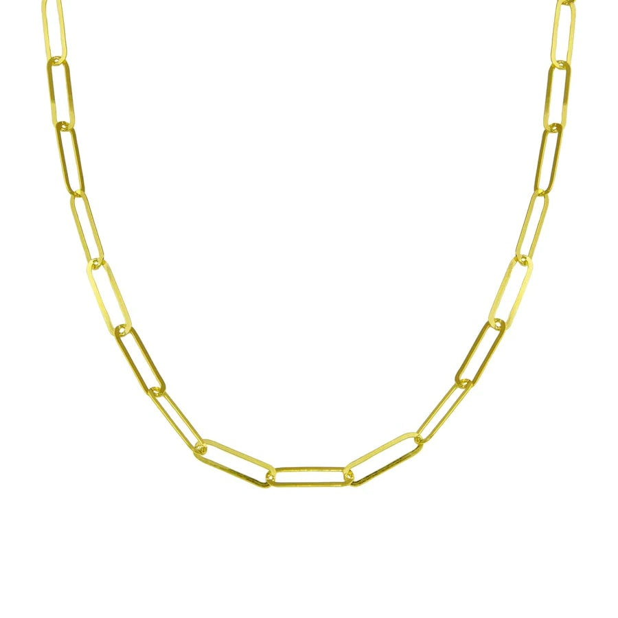 Gold Filled Large Paperclip Chain Necklace