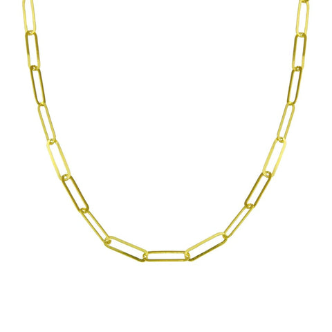 Gold Filled Large Paperclip Chain Necklace