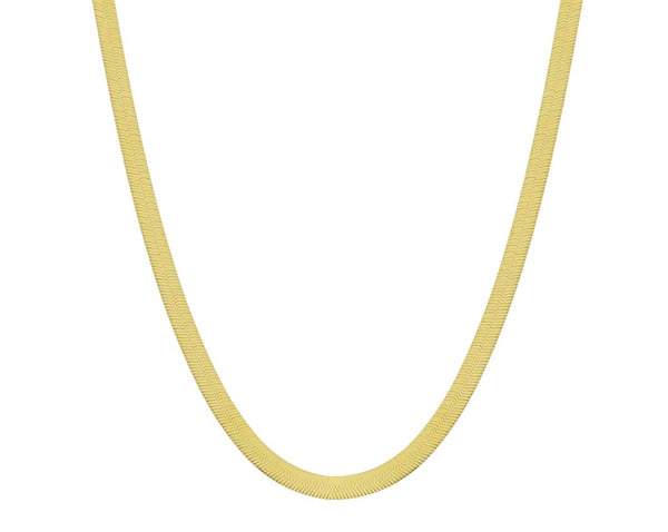 Gold Filled 4mm Herringbone Chain Necklace