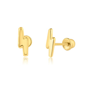 14kt Gold Lightning Bolt Stud Earrings