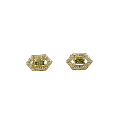 Peridot Gold Filled Stud Earrings (Stone of Good Fortune / August Birthstone)