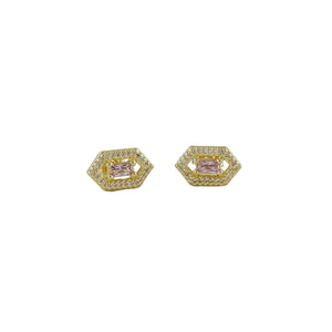 Pink Tourmaline Gold Filled Stud Earrings (Stone of Emotional Healing / October Birthstone)