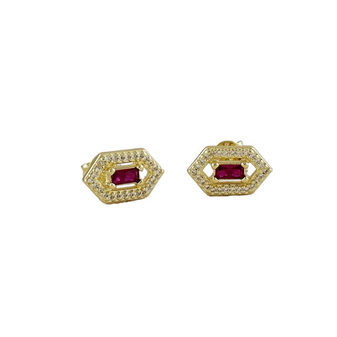 Ruby Gold Filled Stud Earrings (Stone of Luck / July Birthstone)