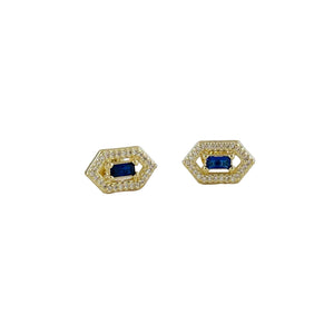 Sapphire Gold Filled Stud Earrings (Stone of Wisdom / September Birthstone)