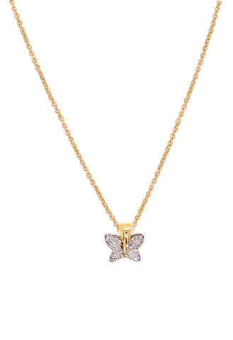 Gold Filled Two Toned Butterfly Charm Necklace