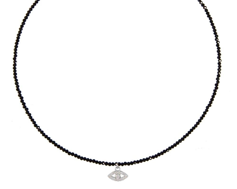 Evil Eye on Black Onyx Choker