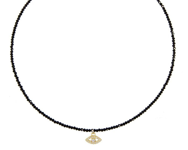 Evil Eye on Black Onyx Choker