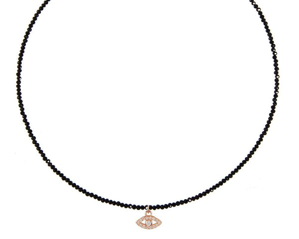 Evil Eye on Black Onyx Choker