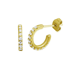 10mm Huggie Hoop Stud Earrings