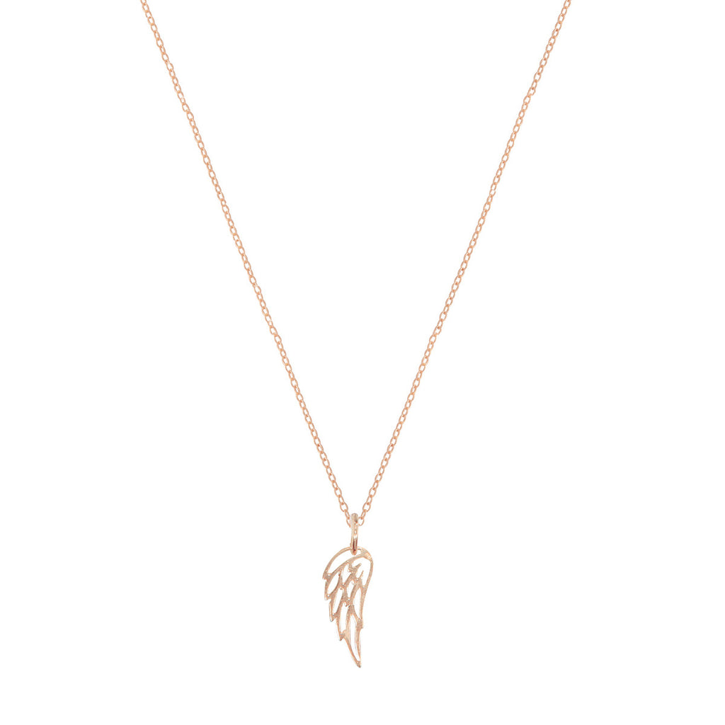 Tiny angel wing top necklace