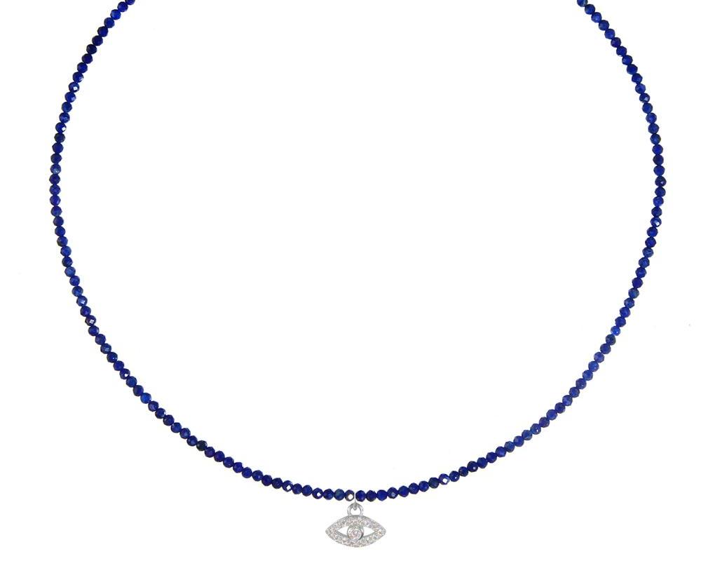 Evil Eye on Lapis Choker