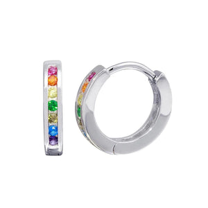 13mm Rainbow Huggie Hoop Earrings