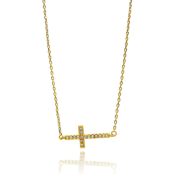 Sideways Cross Necklace