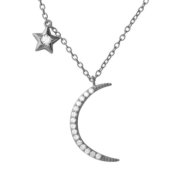 Crescent Moon and Star Necklace