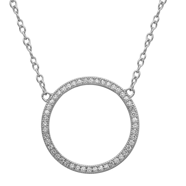 Open Circle Cubic Zirconia Necklace