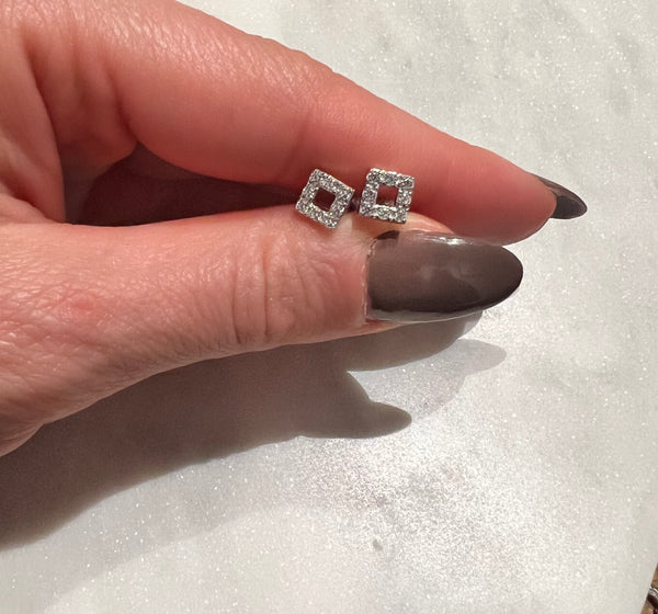 Square Cut Out Stud Earrings