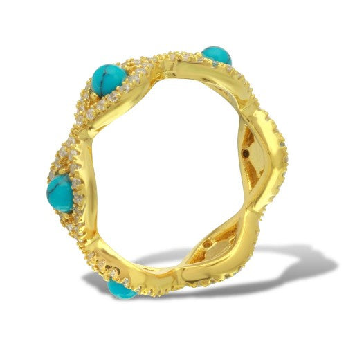 Turquoise Evil Eye Eternity Band Ring