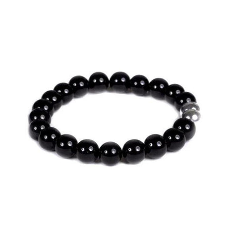 8mm Black Onyx with Sterling Silver Accent Beads