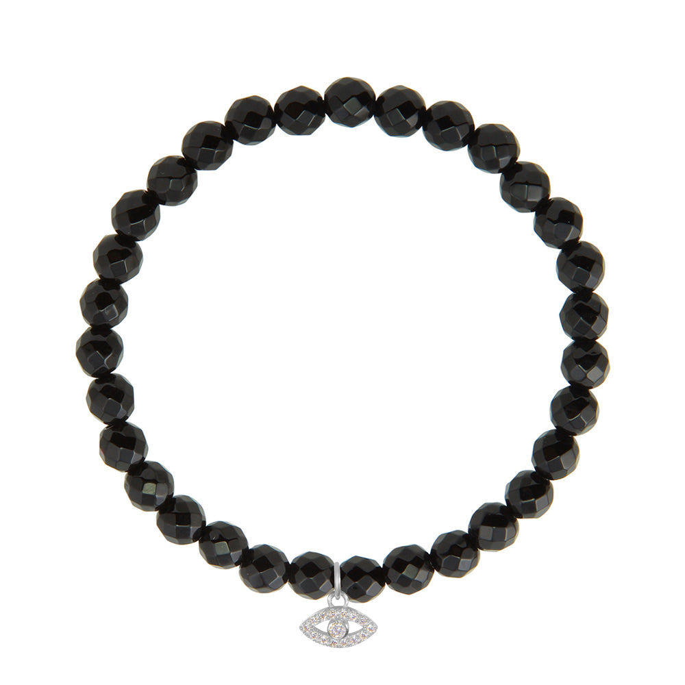 Evil Eye on 6mm Black Onyx