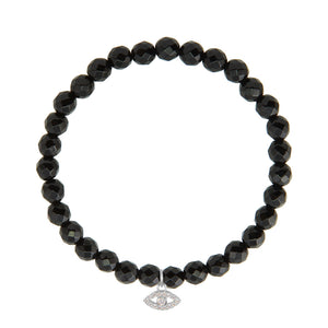 Evil Eye on 6mm Black Onyx