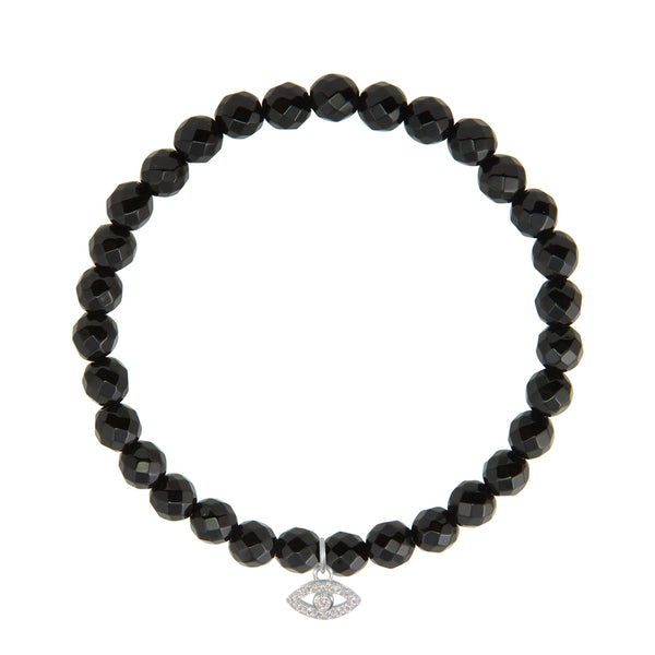Evil Eye on 6mm Black Onyx