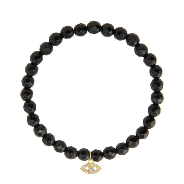 Evil Eye on 6mm Black Onyx