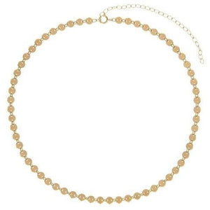 3mm Flat Gold Filled Disc Chain Choker Necklace