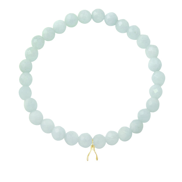 Wishbone on 6mm Aquamarine