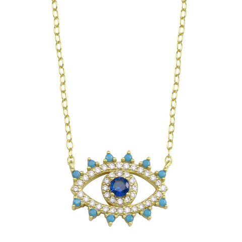 Evil Eye Necklace With Lashes