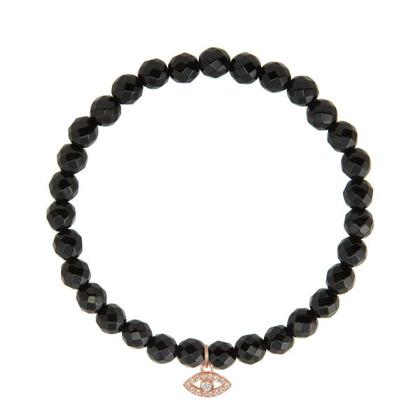 Evil Eye on 6mm Black Onyx