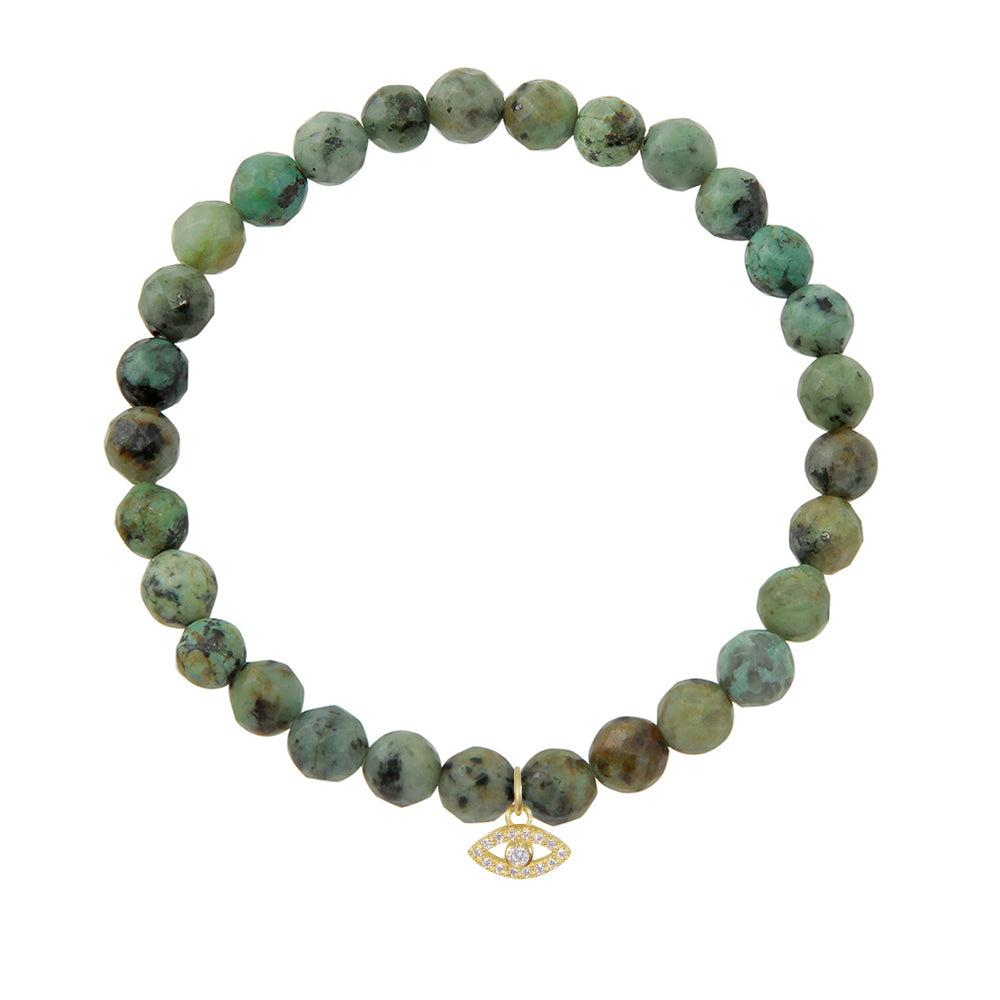 Evil Eye on 6mm African Turquoise