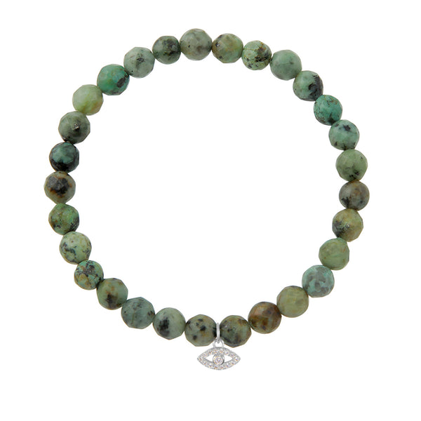 Evil Eye on 6mm African Turquoise