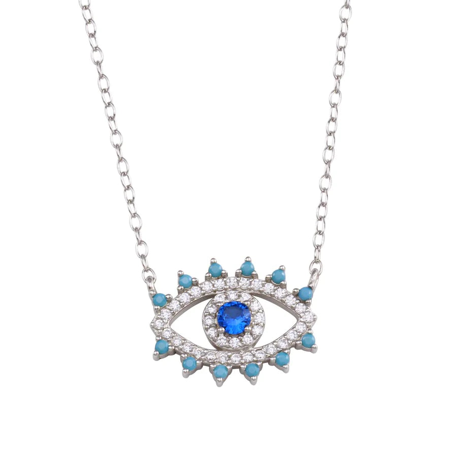 Evil Eye Necklace With Lashes